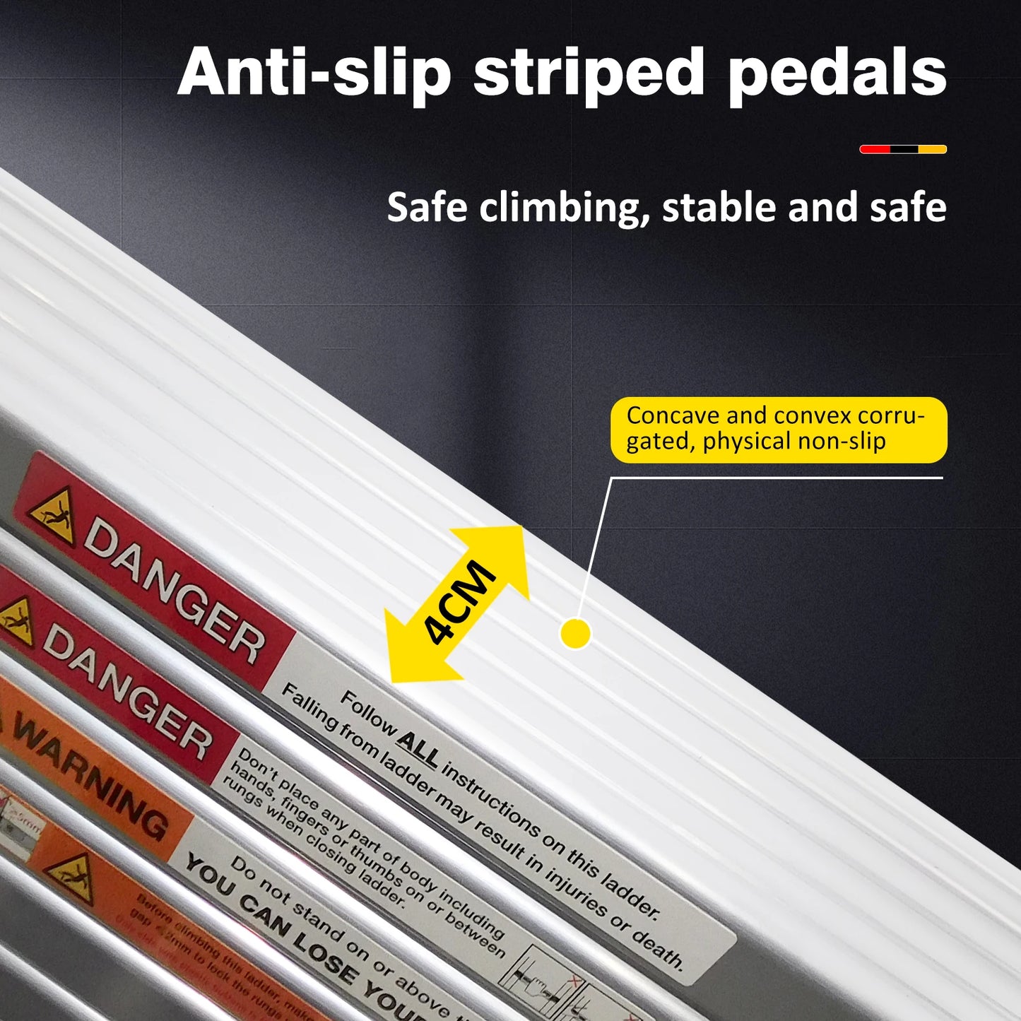 New 3.2M Telescoping Ladder, 10.5ft Stainless Steel Extension Anti-Slip Rubber Feet Portable Multi-Purpose Collapsible Ladder