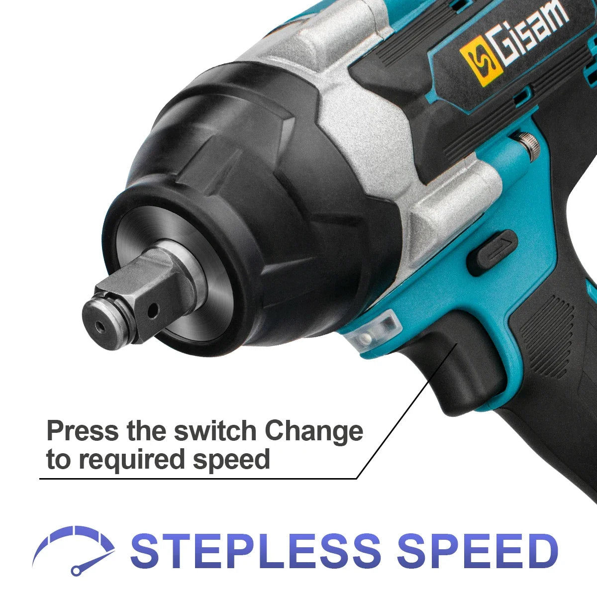 Gisam Torque Brushless Electric Impact Wrench 1/2 inch Impact Gun Cordless Wrench Power Tool For Makita 18V Battery Pin