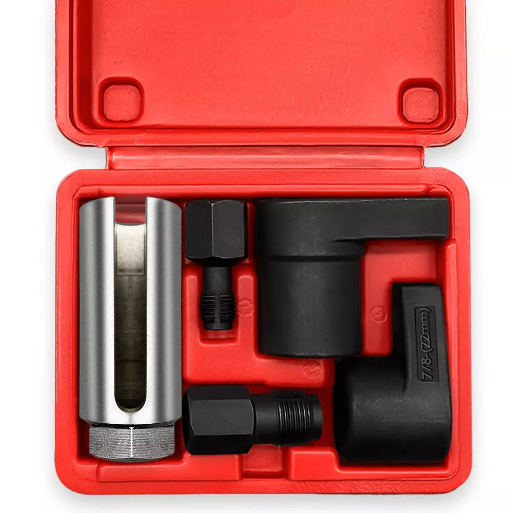 5pcs 22mm Oxygen Sensor Wrench Kit for Automotive O2 Socket Removal Install Offset Vacuum Sensor Socket Thread Chaser Tool
