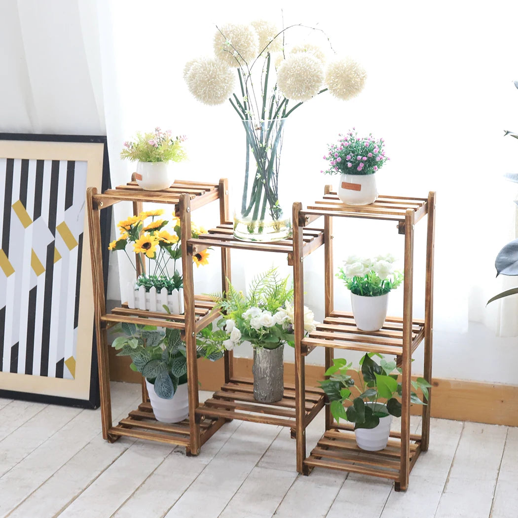 8 Tiers Garden Patio Plant Stand Flower Rack Shelf Indoor Outdoor