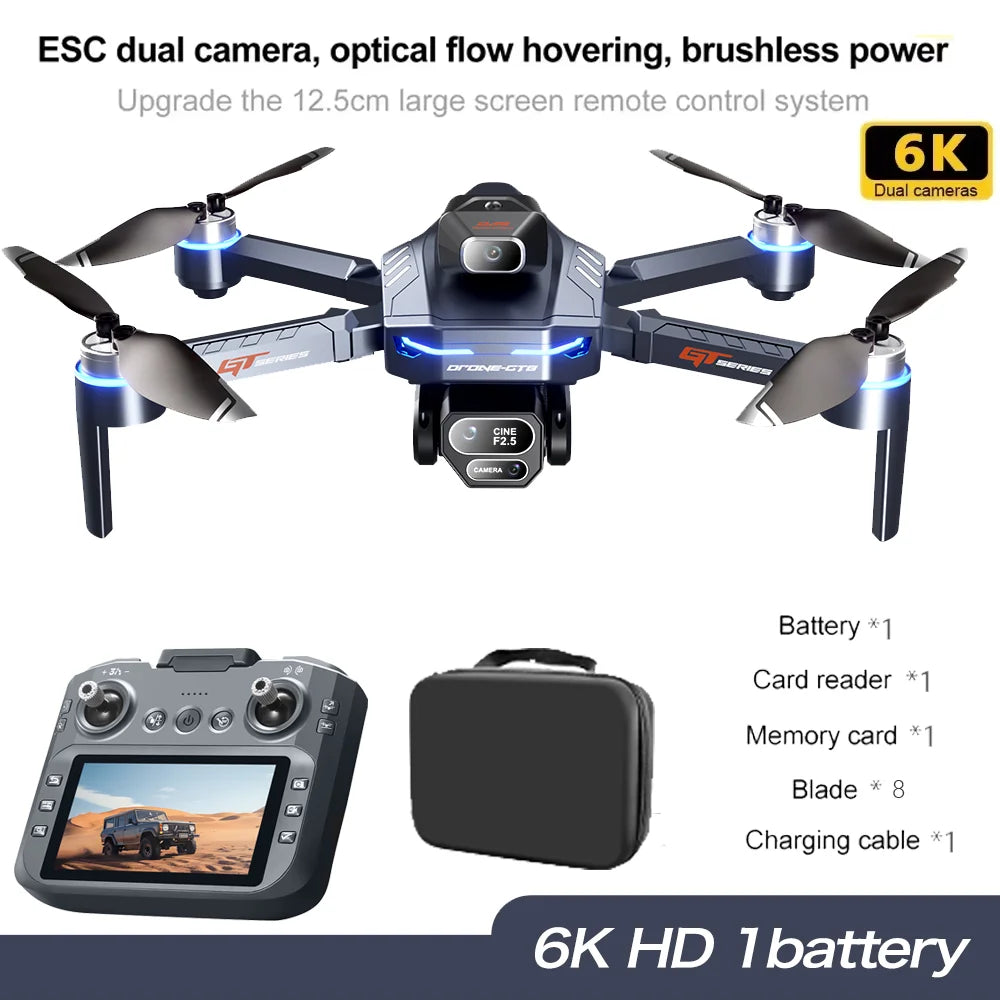 GT8 Drone GPS 8K Professional HD 360° Dual Cameras 5G WIFI Brushless Motors Obstacle Avoidance Foldable Quadcopter