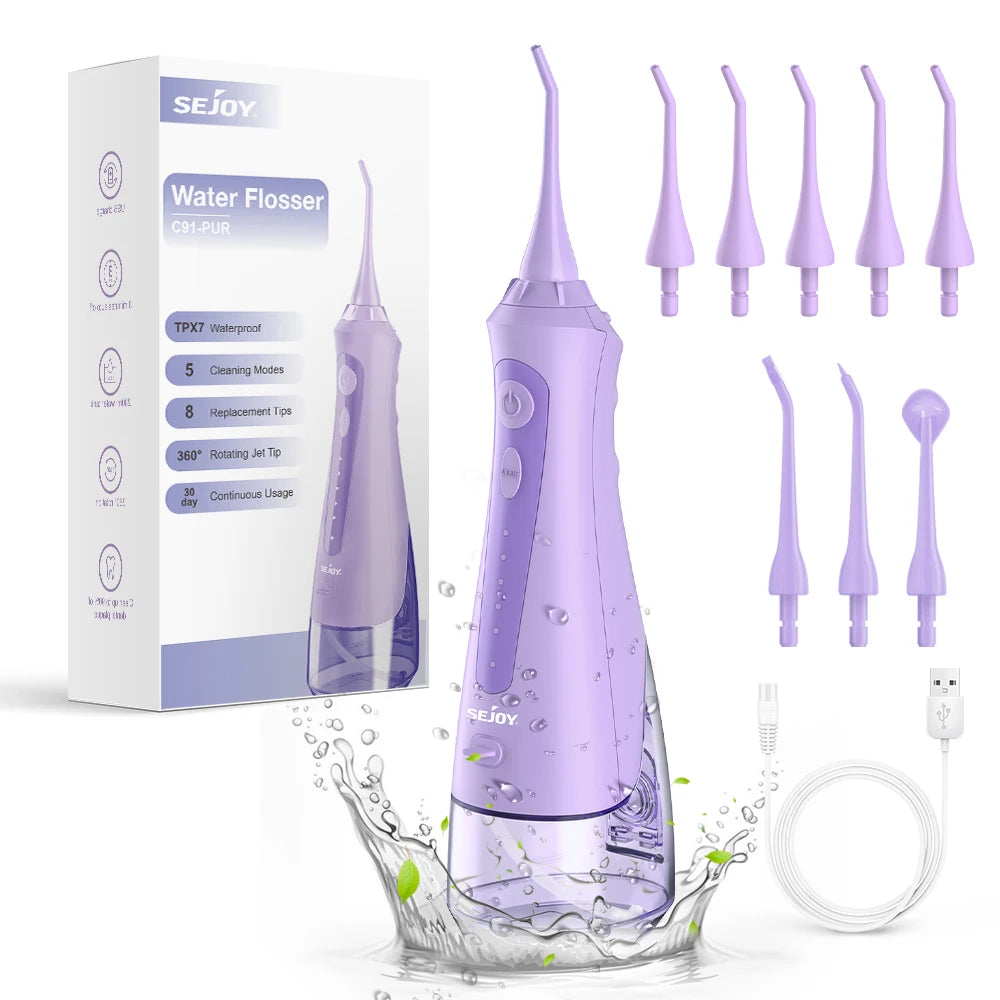 Water Flossers for Teeth Dental Oral Irrigator Cordless Rechargeable for Braces for Travel Teeth Cleaning 5 Cleaning Modes