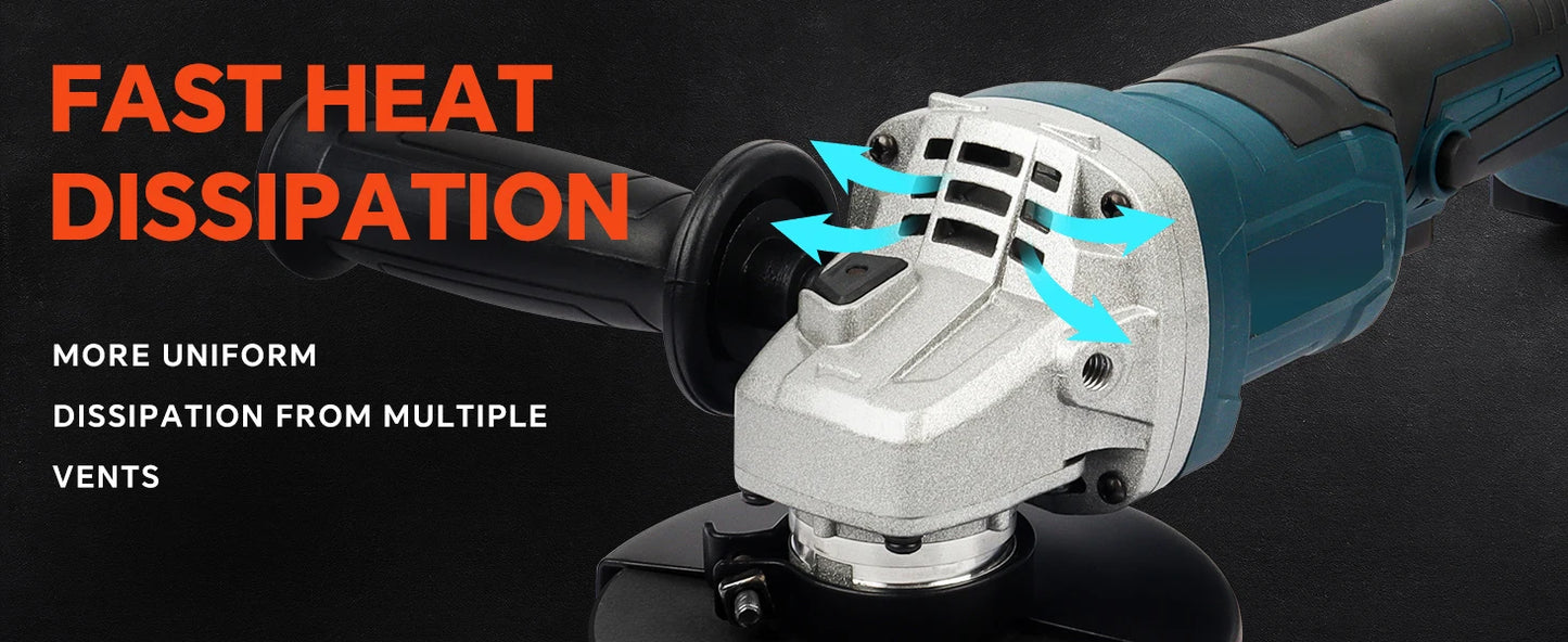 125MM Brushless Electric Angle Grinder Variable Speed M14 Cutting Power Tool for Makita 18v Battery