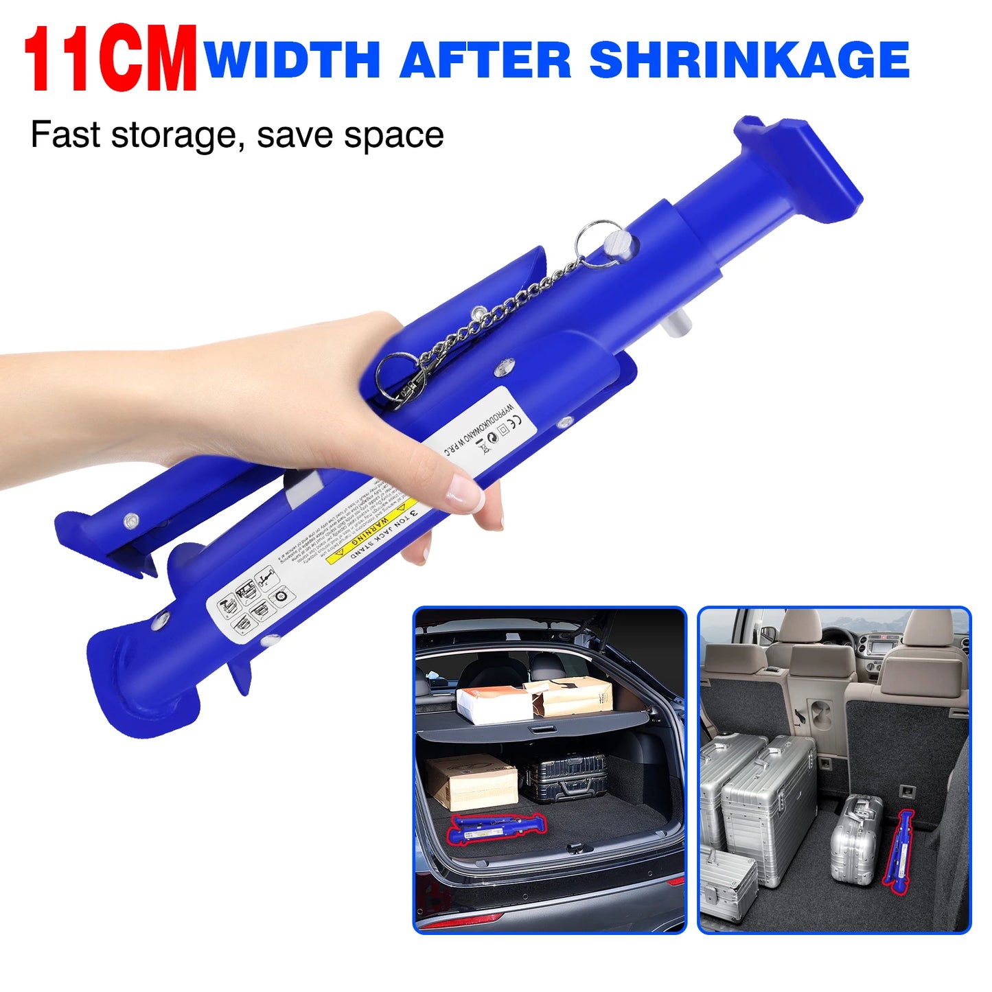 Foldable 3-Ton Heavy Duty Car Axle Jack Stand Repairing Tool Safety Support Auto Repair Disassembly Lifting 290mm to 408mm 2PCS