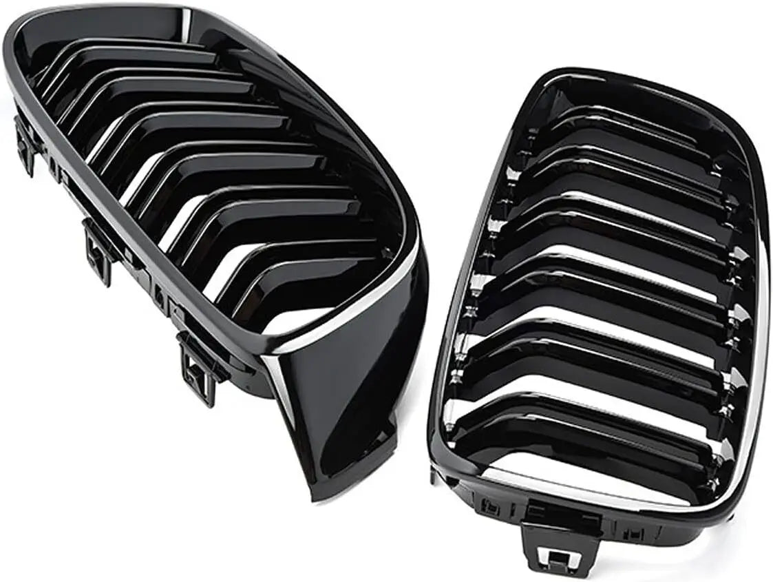For BMW F32 F33 F36 4 Series Gloss Black Kidney Grill Grille Twin Bar M4 Style
