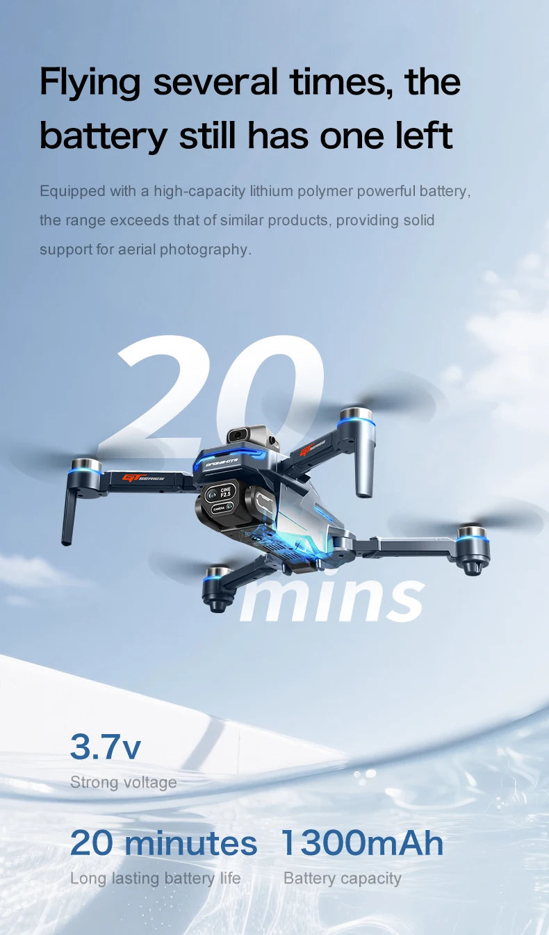 GT8 Drone GPS 8K Professional HD 360° Dual Cameras 5G WIFI Brushless Motors Obstacle Avoidance Foldable Quadcopter