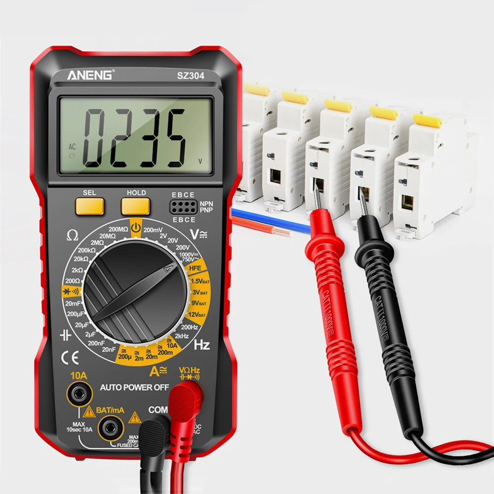 Digital Multimeter Votage Current Ohm Test Tool Large Screen Voltage Detector Auto-Ranging 2000 Counts Handheld Electrical Tools