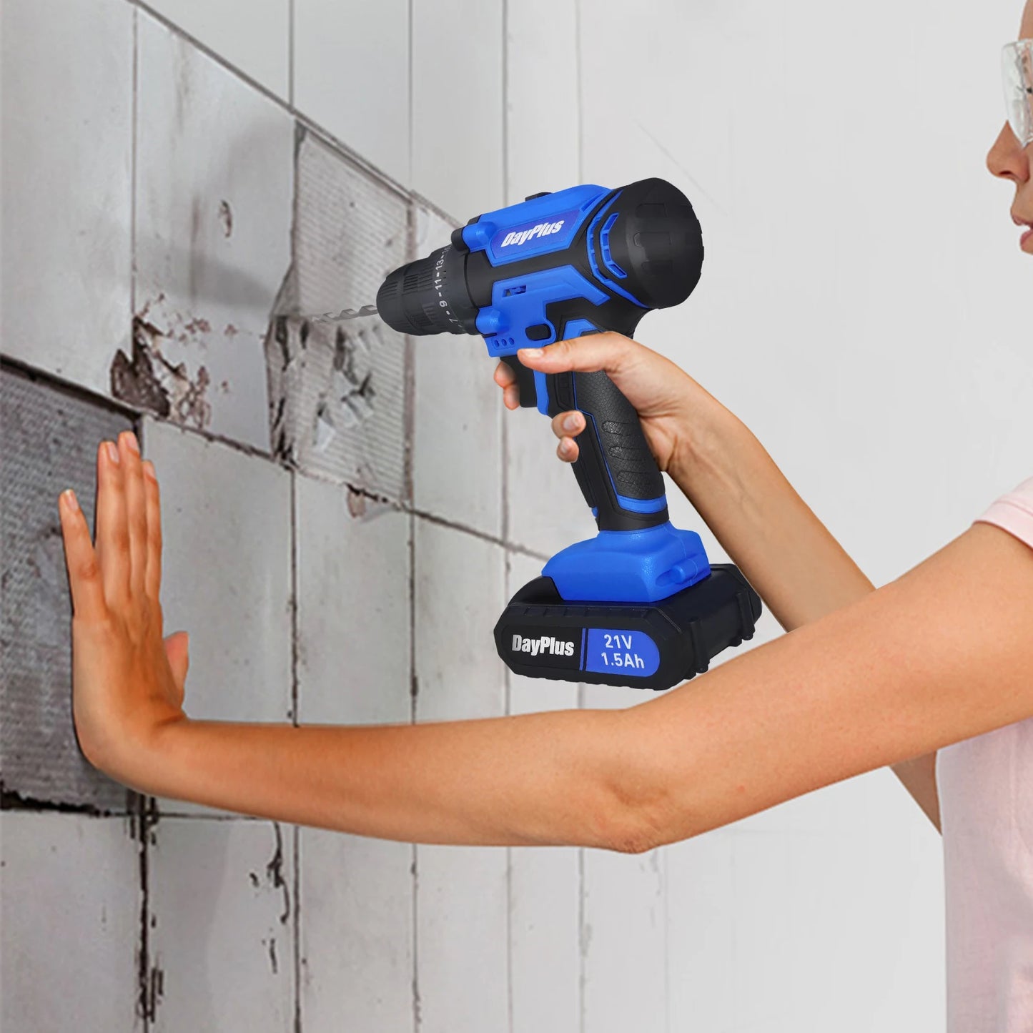 21V Cordless Power Drill,Handheld Screwdriver Drill Set with 25+1 Torque Setting,1.5AH Li-ion Battery&Fast Charger,2-Gear Drill