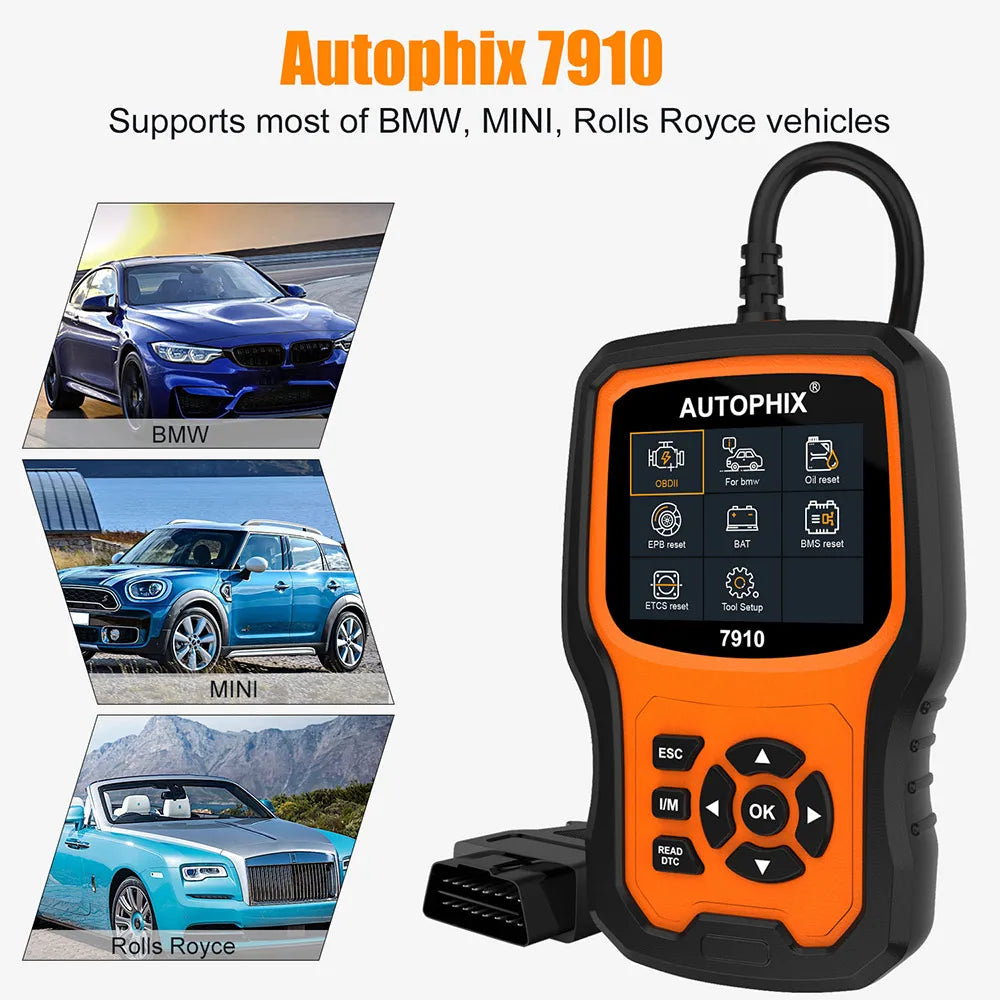 Autophix 7910 OBD2 Diagnostic Tool For BMW For Rolls Royce for Mini Oil Airbag Battery Reset Car OBD 2 Scanner All System