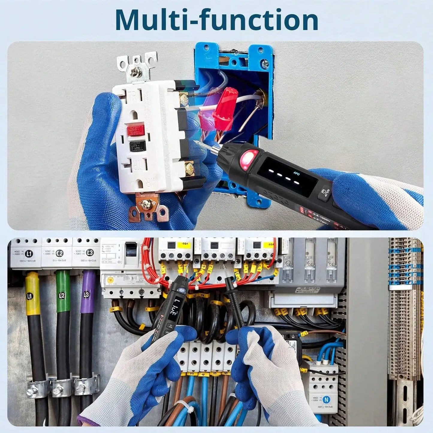 3-In-1 Digital Multimeter Professional TRMS 6000 Counts Automatic Identification Electric Pen Multimeter for DC/AC Voltage Test
