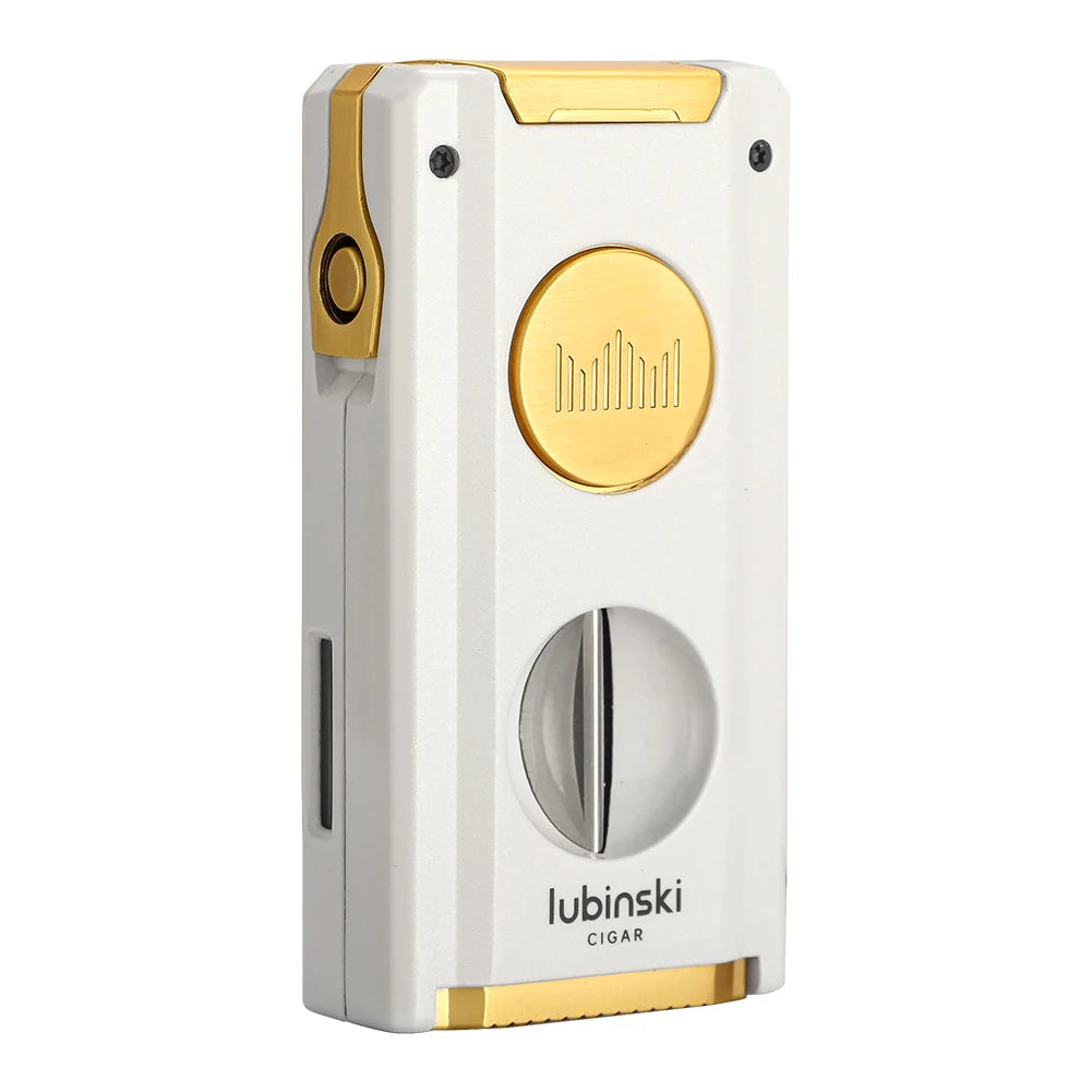 LUBINSKI Cigar Lighter Gas Torch Jet Blue Flame Lighters Smoking Cutter Cigar Accessories Cigar Tool