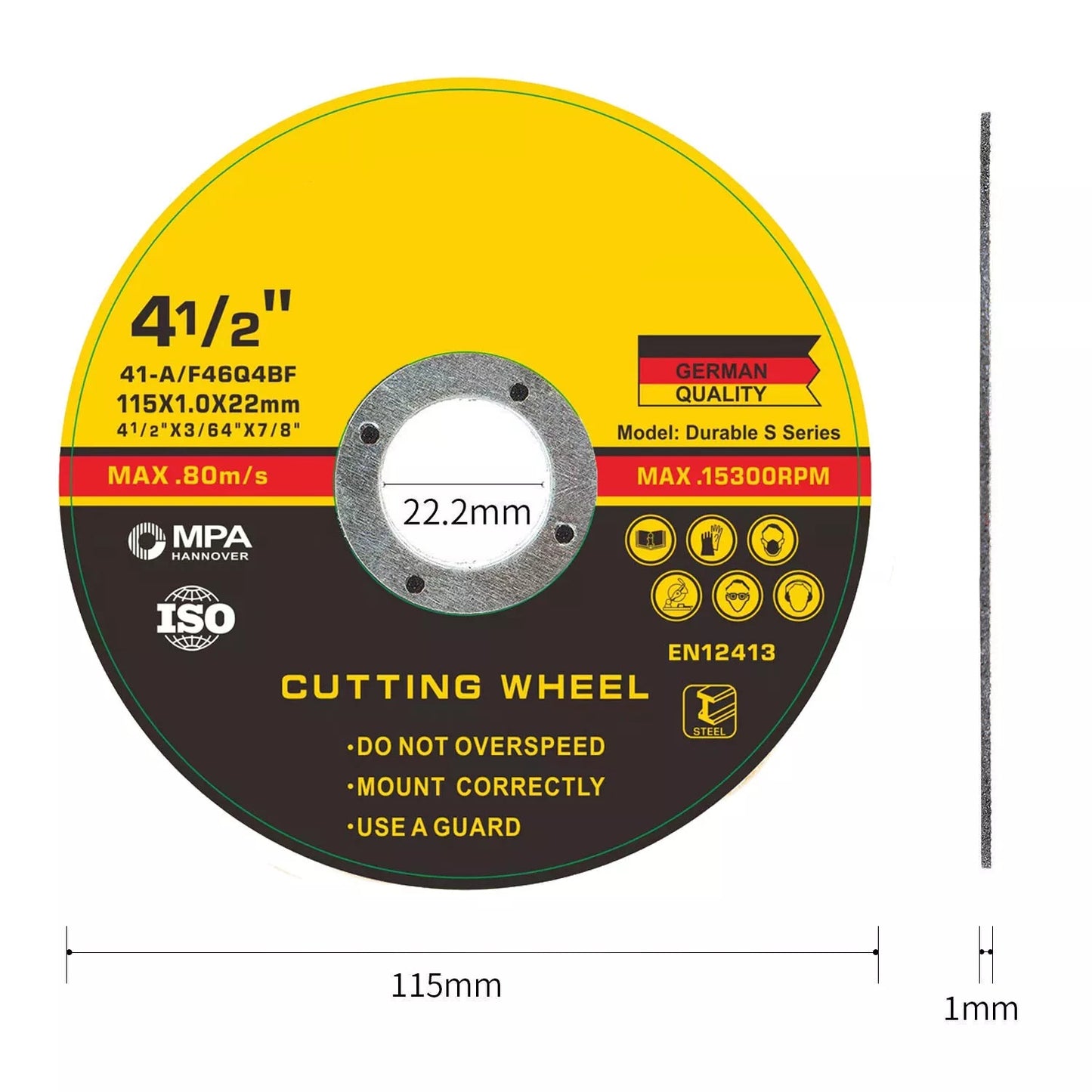 50 Pc 115MM 4.5 THIN METAL CUTTING BLADE DISC STAINLESS STEEL ANGLE GRINDER-