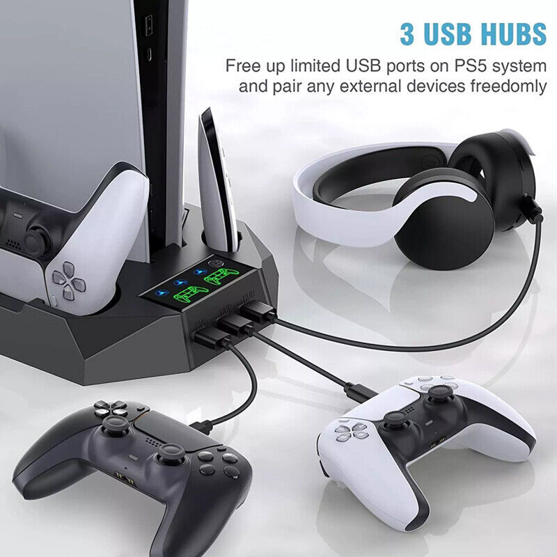 PS5 Vertical Cooling Fan Stand Controller Charger Station For Playstation 5