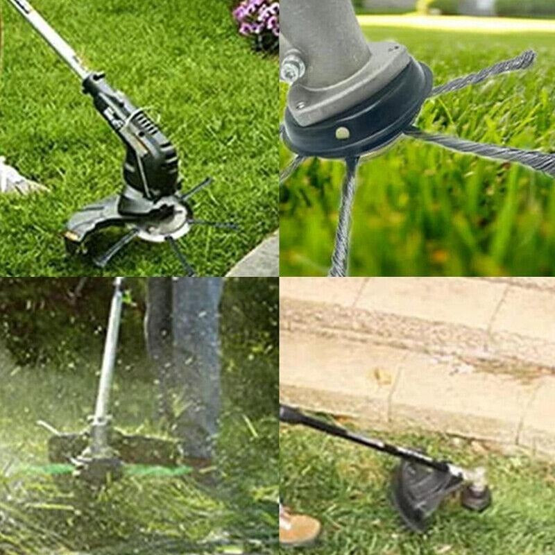 6 Grass Strimmer Head Trimmer Brush Steel Wire Wheel Garden Weed Trimmer UK