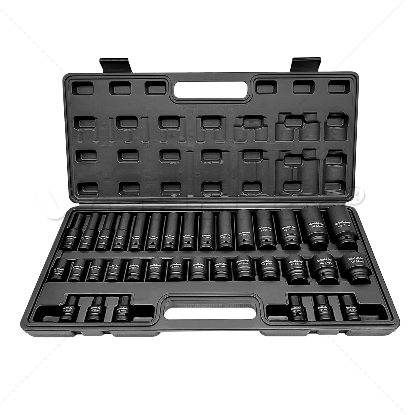 35pcs DEEP IMPACT Socket Set 1/2" Inch Drive Short + Long Reach 8-32MM Tool Kit Case