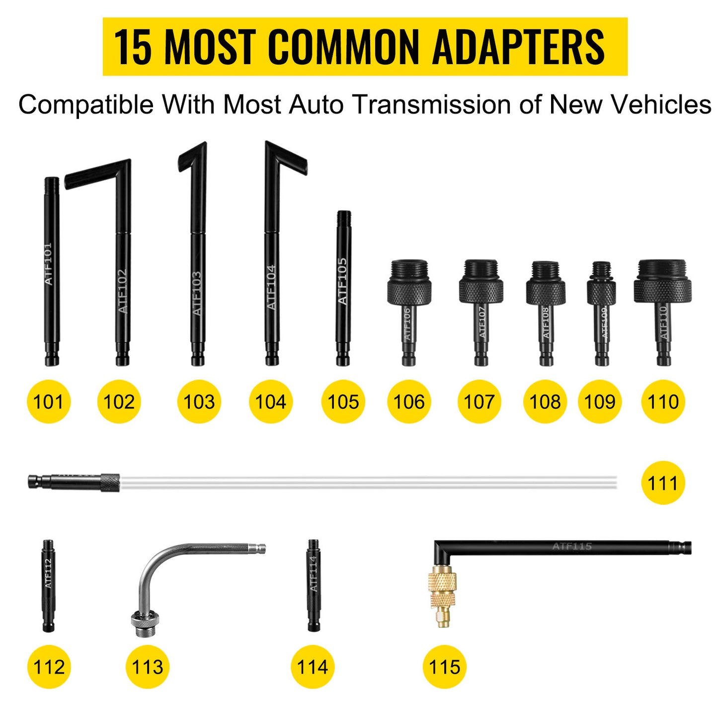 VEVOR Transmission Fluid Pump ATF Fluid Transfer Filler 7.5L with Control Valve & 15 Common Adapters Kit for Oil Replacement