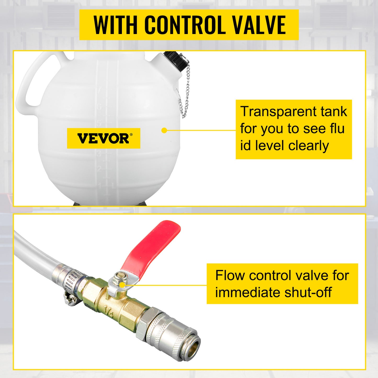 VEVOR Transmission Fluid Pump ATF Fluid Transfer Filler 7.5L with Control Valve & 15 Common Adapters Kit for Oil Replacement