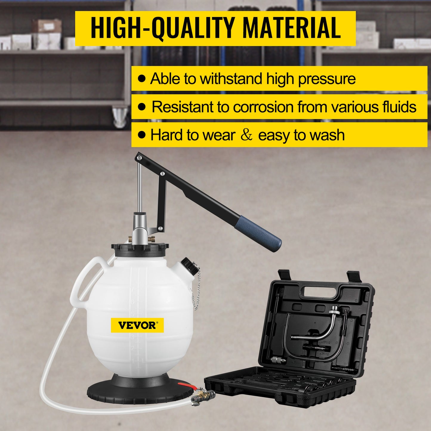 VEVOR Transmission Fluid Pump ATF Fluid Transfer Filler 7.5L with Control Valve & 15 Common Adapters Kit for Oil Replacement