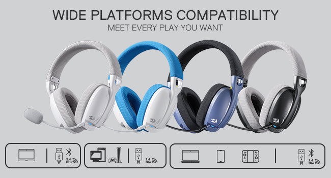 Redragon H878 Gaming Headset, 2.4Ghz/BT/Wired