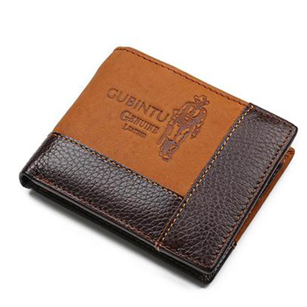 Genuine Leather Men Wallets Coin Pocket Zipper Real Men's Leather Wallet with Coin High Quality