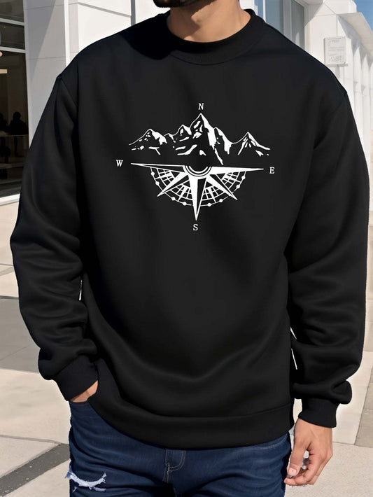 Fleece Printed Casual Long Sleeve Sweatshirt