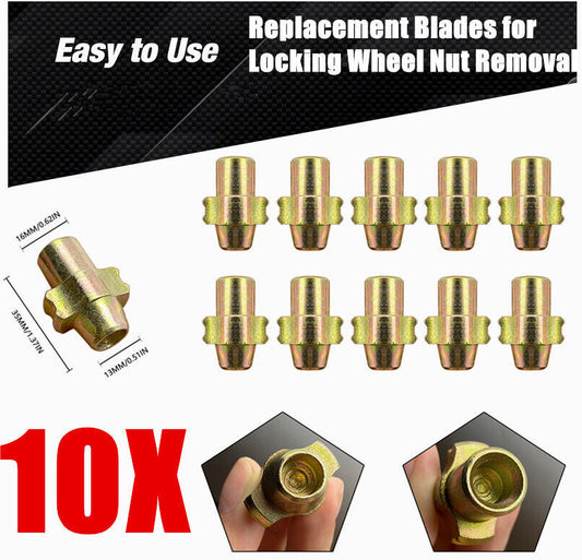 C Blade Replacement Blades 10Pcs For Locking Wheel Nut Removal Remover Tool Set