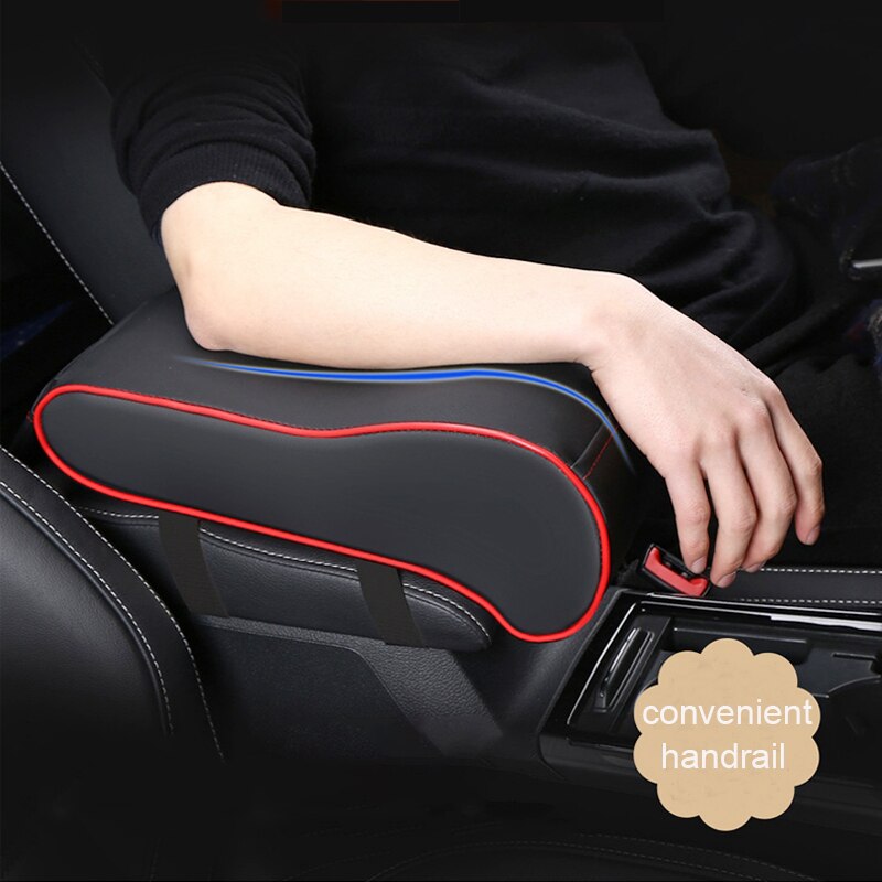 Leather Car Central Armrest Pad Black Auto Center Console Arm Rest Seat Box Mat Cushion Pillow Cover Vehicle Protective Styling