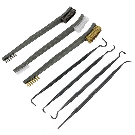7pcs/Set 3pcs Steel Wire Brush + 4pcs Nylon Pick Set Universal Cleaning Tool
