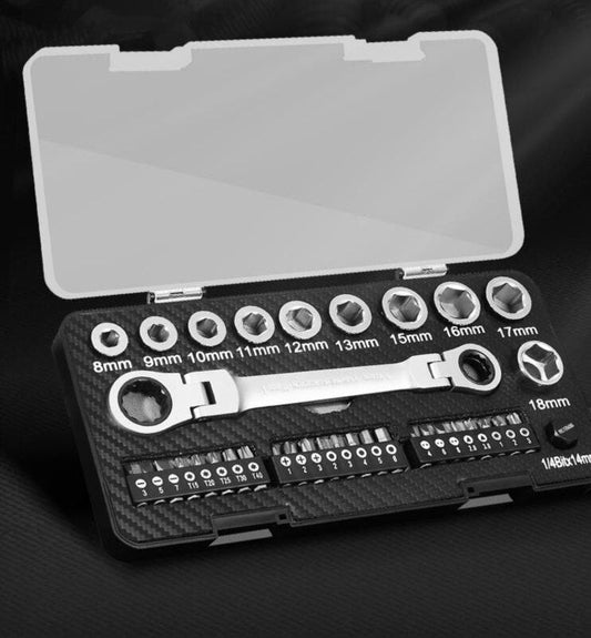 Ratchet Wrench Set Sleeve Screwdriver Set Tools Multi-function Two-way Ratchet