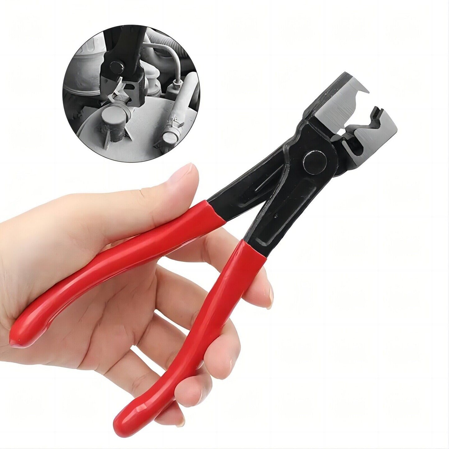 1pc Red Clicr-R Type Hose Clip Plier Practical Metal Collar Clamp Swivel Tool