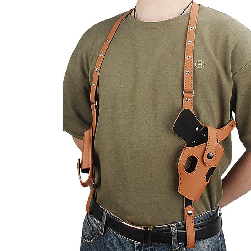 Tactical Concealed Gun Holster Military Leather Underarm Gun Shoulder Bag Hunting Hidden Holster