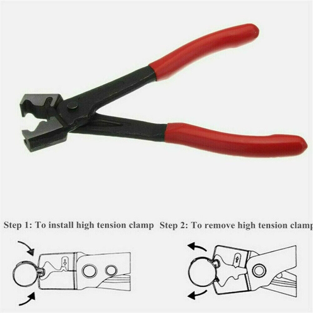 1pc Red Clicr-R Type Hose Clip Plier Practical Metal Collar Clamp Swivel Tool