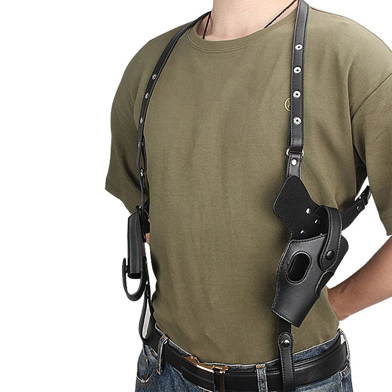 Tactical Concealed Gun Holster Military Leather Underarm Gun Shoulder Bag Hunting Hidden Holster