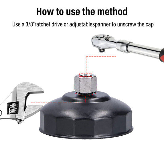 16x Oil Filter Wrench Set 1  2 To 3  8      Adaptor Cup Type Removal Tool Socket Kit