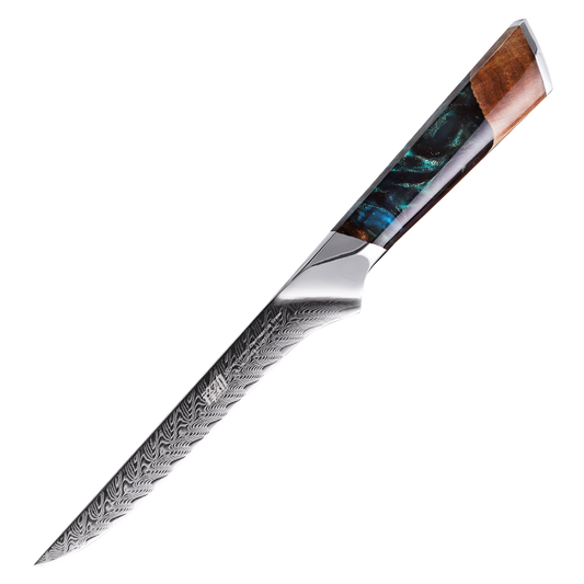 Fengjin Yaoying Series Boning Knife Damascus Resin Handle Dividing Knife Kitchen Meat Cutting Multi-Purpose