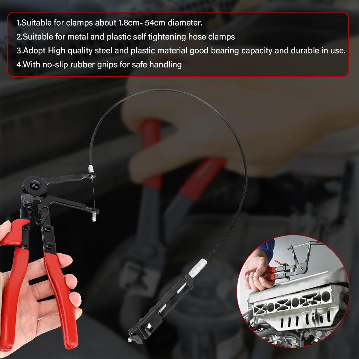 9Pc Hose Clamp Clip Pliers Kit Swivel Jaw Flat Angled Band Tool High Quality