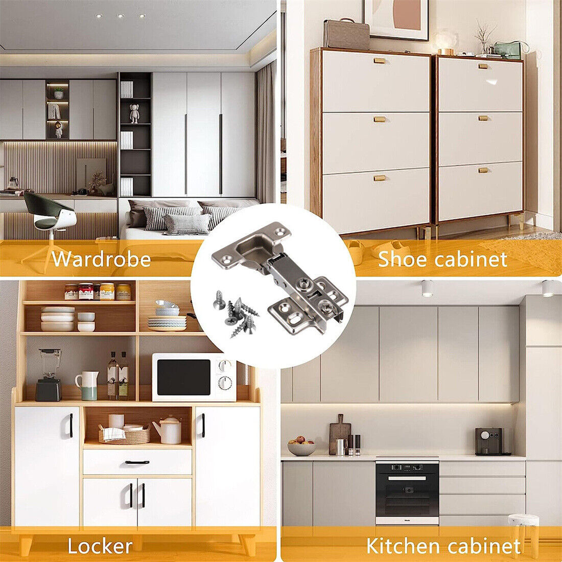 20PCS SOFT CLOSE 35mm KITCHEN CABINET CUPBOARD STANDARD DOOR HINGES NEW