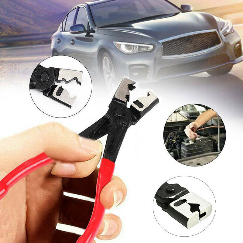 1pc Red Clicr-R Type Hose Clip Plier Practical Metal Collar Clamp Swivel Tool