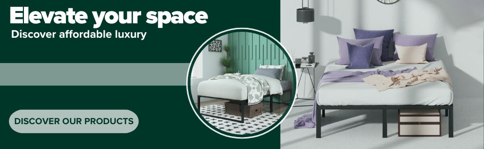 Single/Double/King Bed Frame - Bed 90x190 Cm / 135x190cm,151x190cm-42 Cm Height With Underbed Storage-Metal Platform Bed Frame
