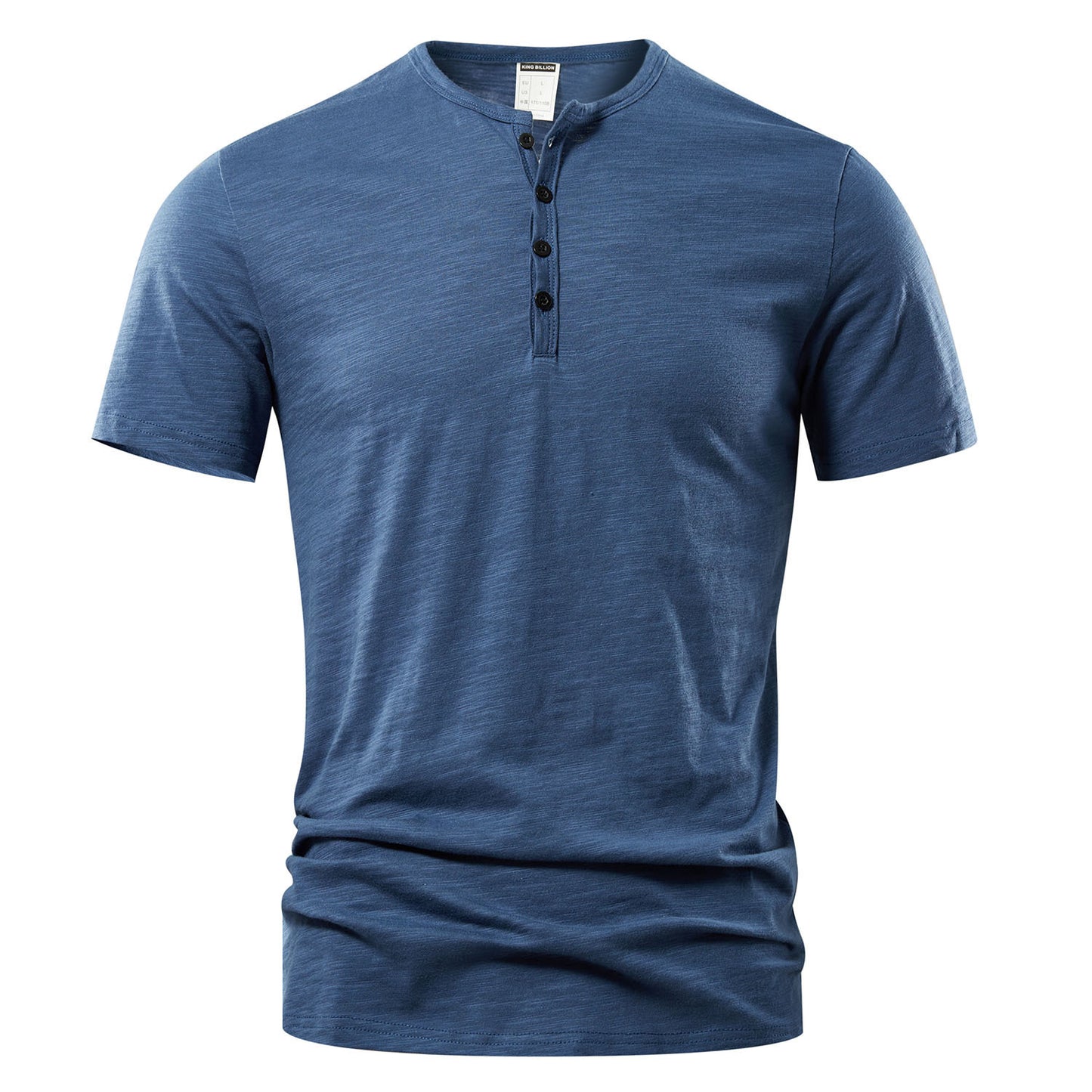 Men's Slub Cotton Casual Solid Color Short Sleeve