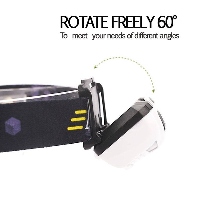 CREE 5W LED Body Motion Sensor Headlamp Mini Headlight Rechargeable Outdoor Camping Flashlight Head Torch Lamp With USB Charging
