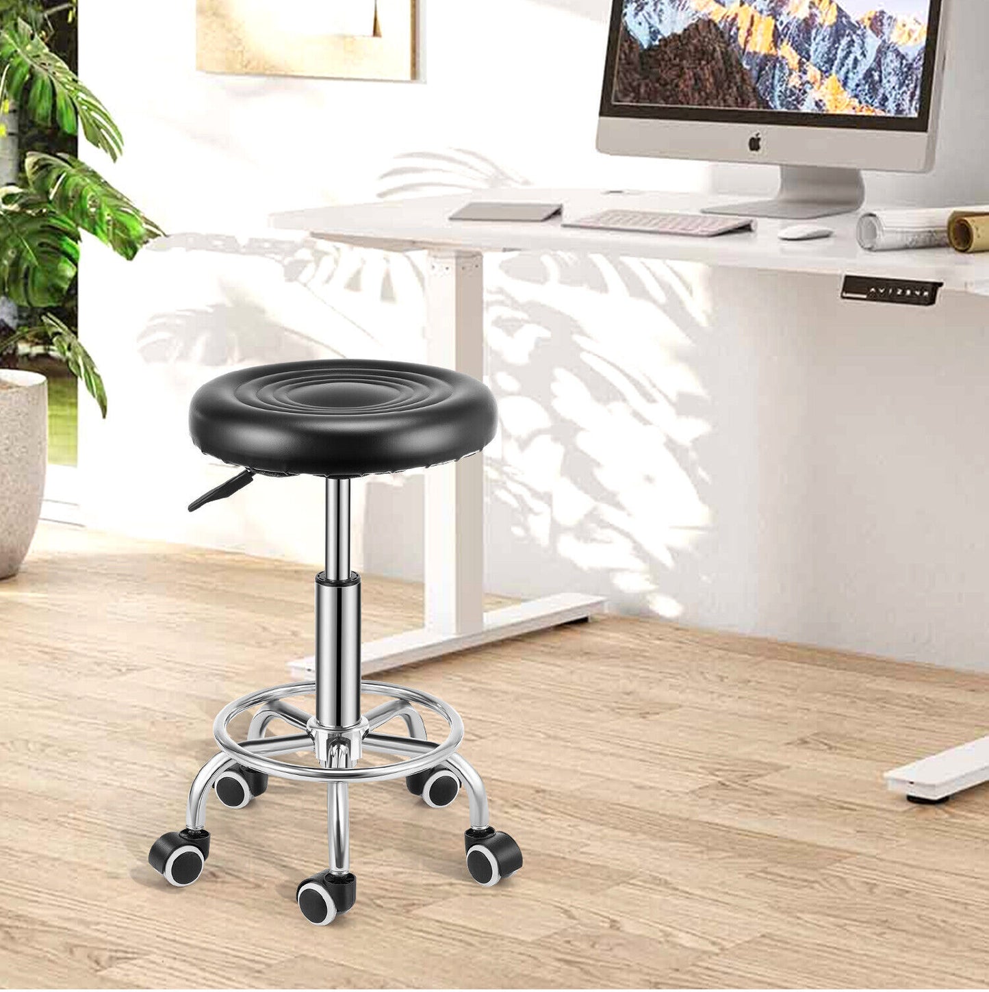 Swivel Stool Round Bar Stool Salon Chair Adjustable 360 Beauty Workshop Office