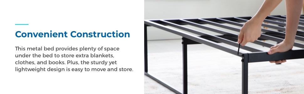 Single/Double/King Bed Frame - Bed 90x190 Cm / 135x190cm,151x190cm-42 Cm Height With Underbed Storage-Metal Platform Bed Frame