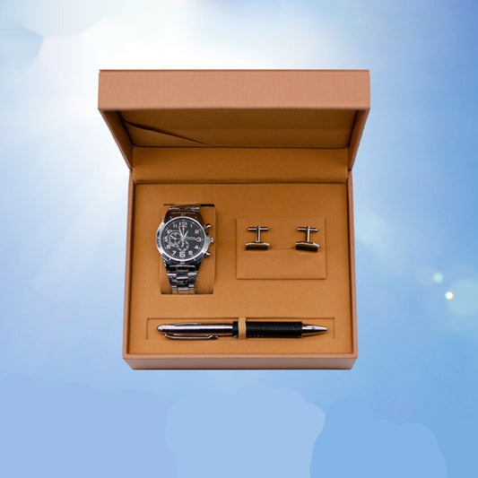 Men's Business Quartz Watch Cufflinks Gift Set