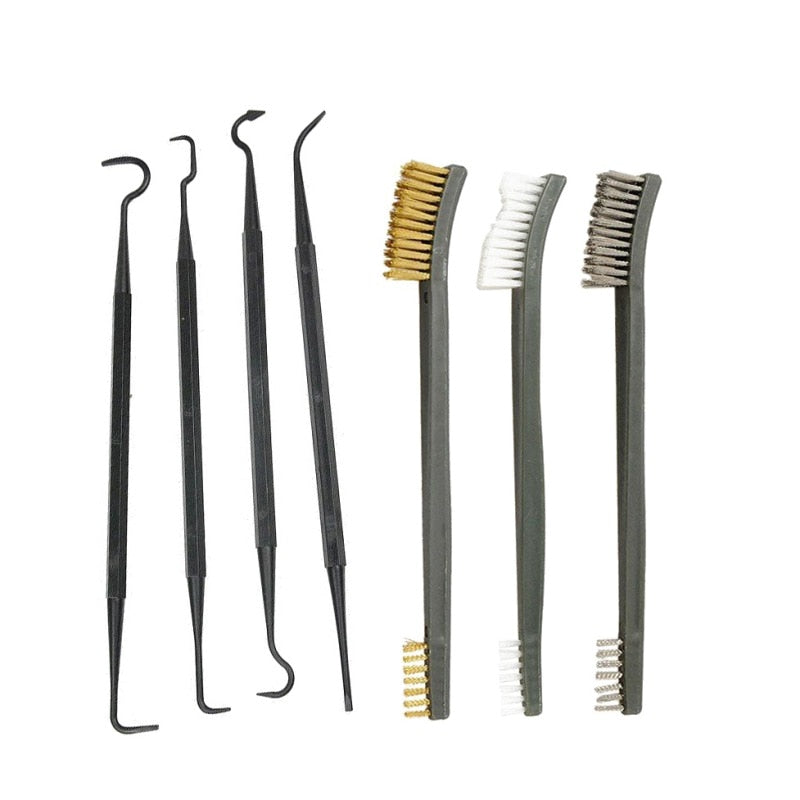 7pcs/Set 3pcs Steel Wire Brush + 4pcs Nylon Pick Set Universal Cleaning Tool