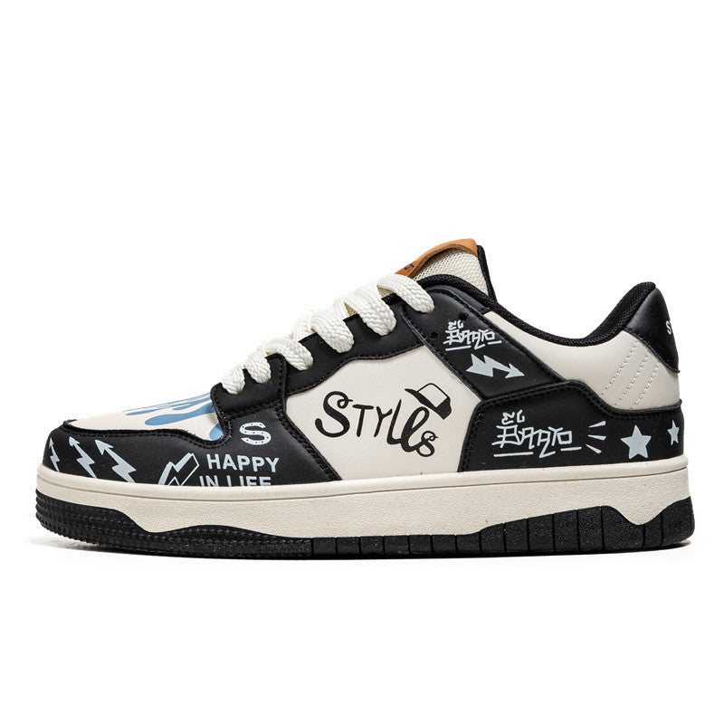 Low cut lace up men's shoes fashionable color outdoor niche casual shoes