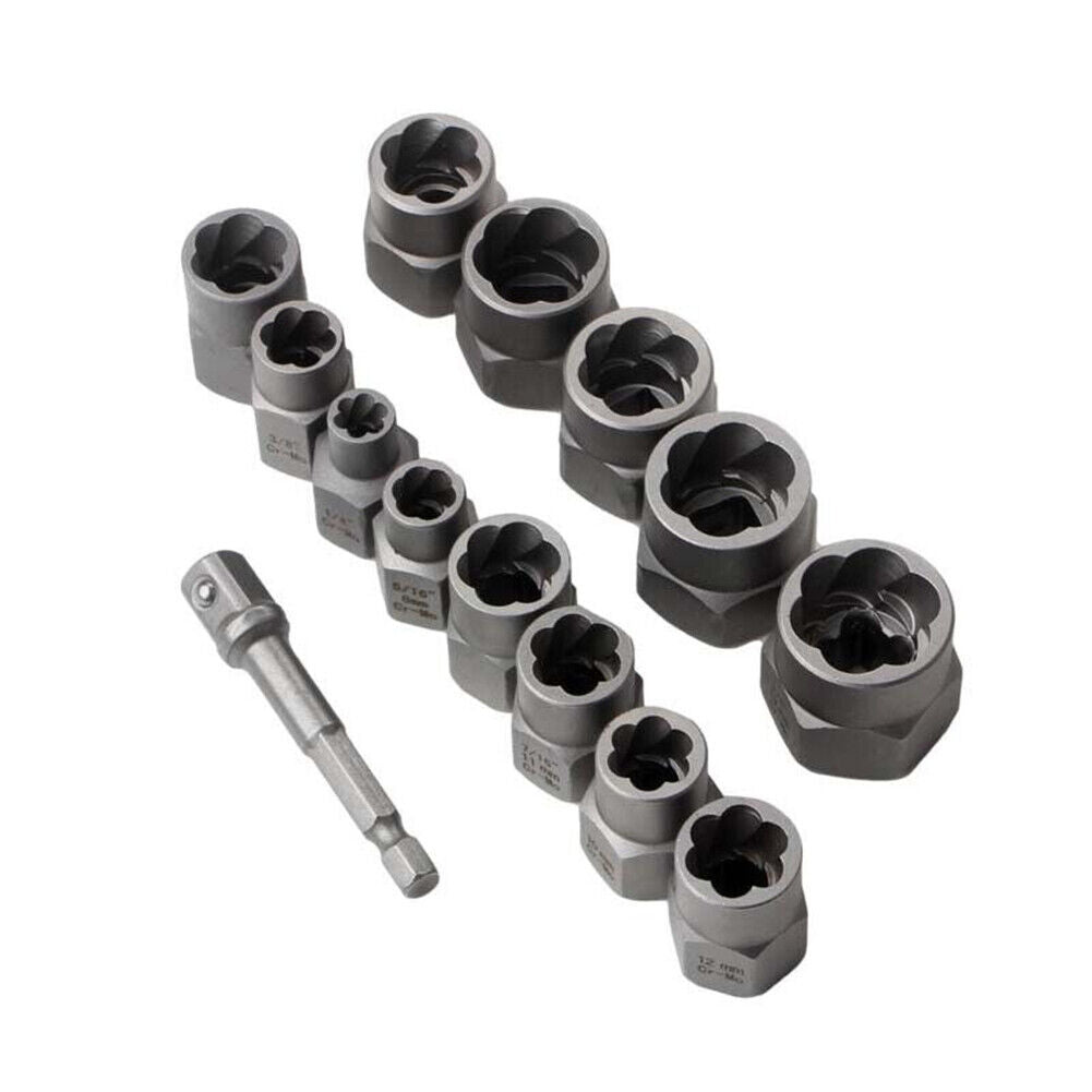 3-8 Locking Wheel Nut Remover Set Stud Bolt Impact Twist Socket Extractor Tool