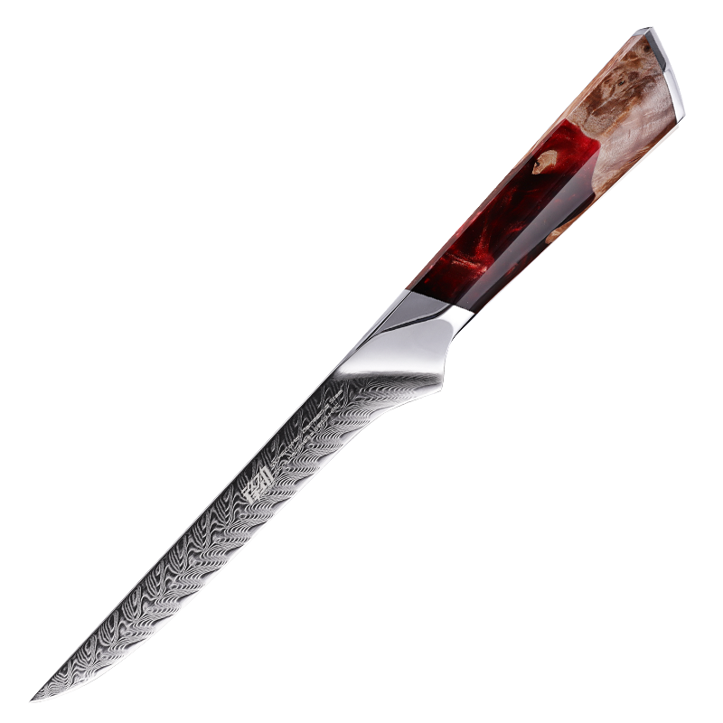 Fengjin Yaoying Series Boning Knife Damascus Resin Handle Dividing Knife Kitchen Meat Cutting Multi-Purpose