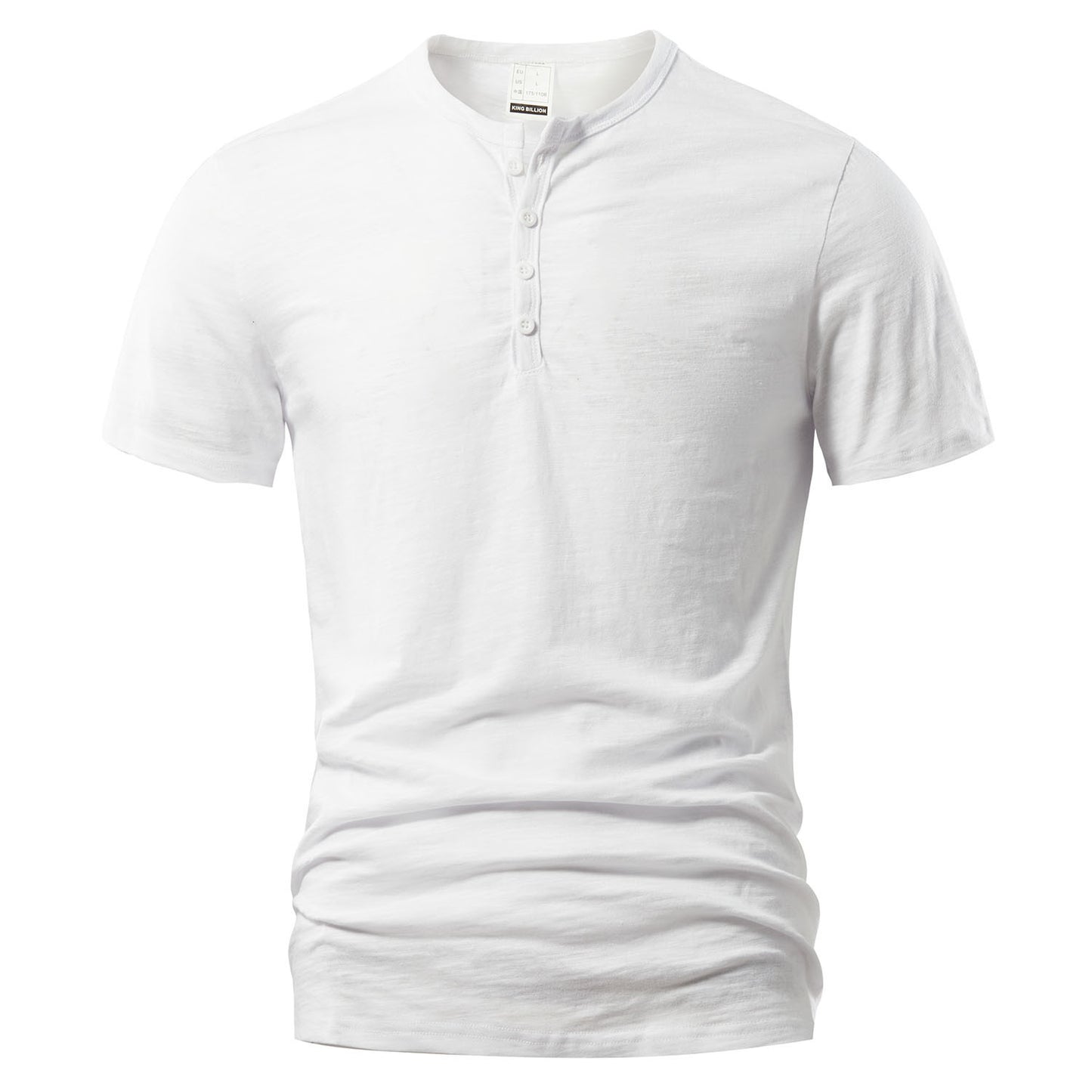 Men's Slub Cotton Casual Solid Color Short Sleeve