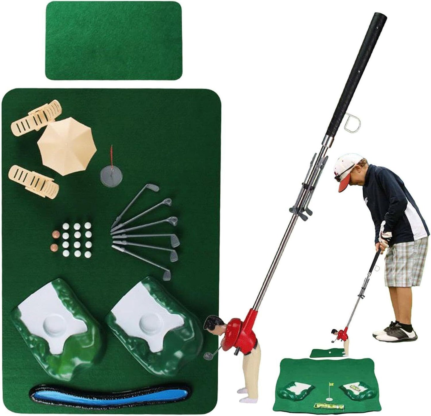 Indoor Mini Golfing Game Kit Golfs Toy Set WRed Pad Putter Early Education